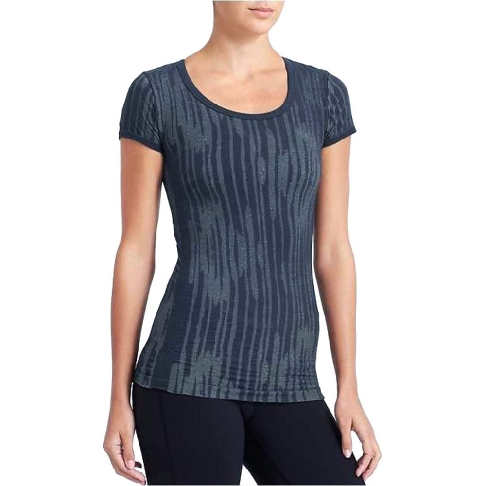 NWT Athleta Ikat Pure Tee Seamless T-Shirt, Navy Blue, M Medium